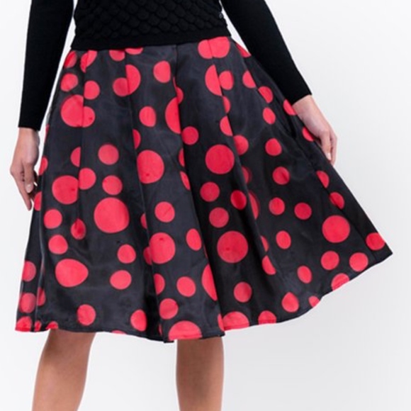 black and red polka dot skirt